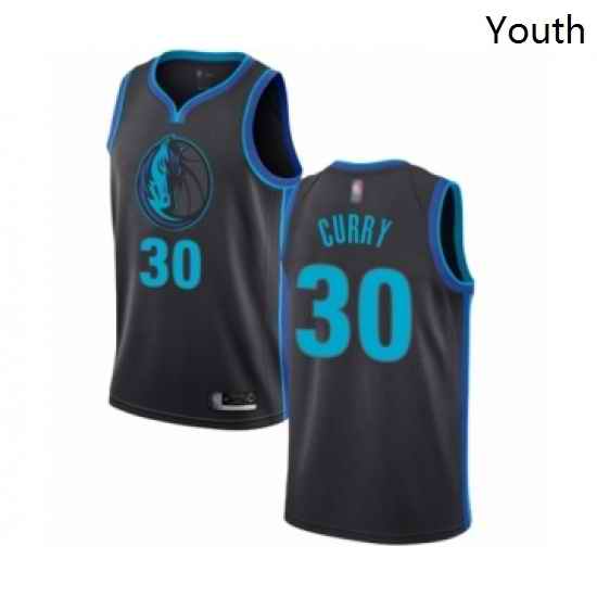 Youth Dallas Mavericks 30 Seth Curry Swingman Charcoal Basketball Jersey City Edition
